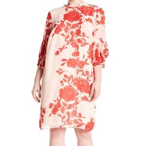 Sharagano Women's Red Floral Print Dress NWT